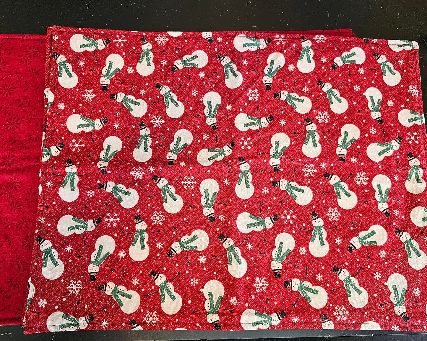 Snowmen/Burgundy Floral ~ set of 4