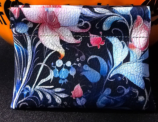 Navy Floral Coin Purse