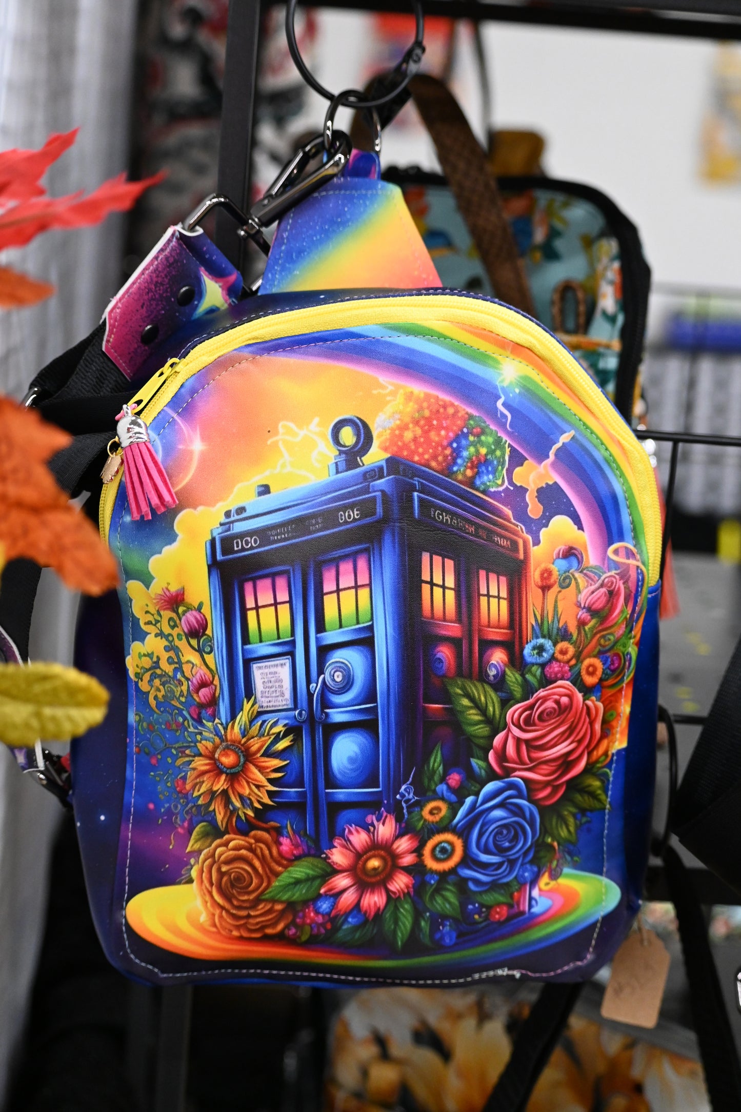 ***Sale***     Tardis Yellow Zipper Sling Bag