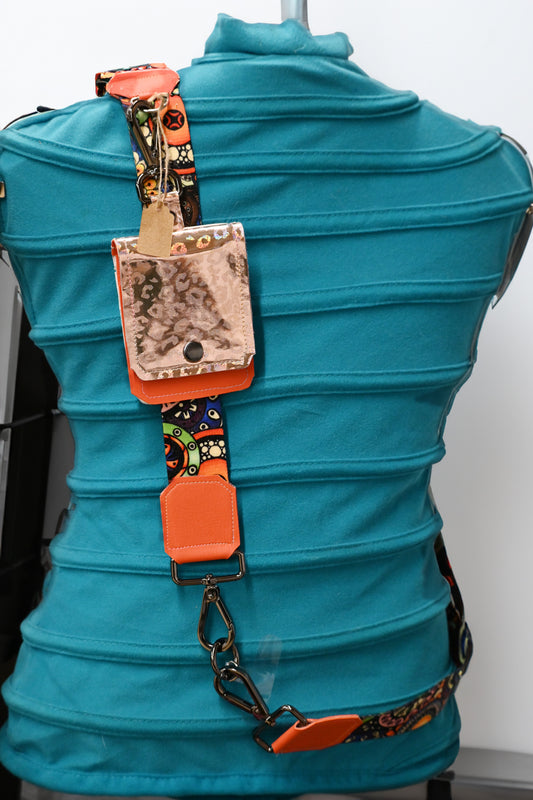 Orange Cellphone Sling with Wallet