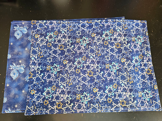 Star of David / Blue Ornaments Placemat Set ~ set of 4